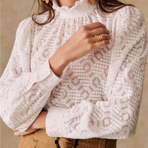 Sezane Shona Blouse in white size 10